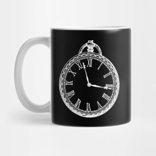 White Vintage Pocket Watch Mug